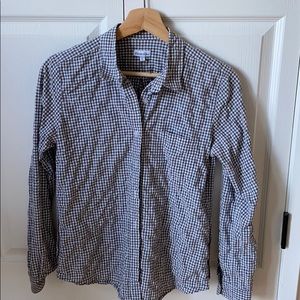 Steven Alan black and white checked cotton shirt